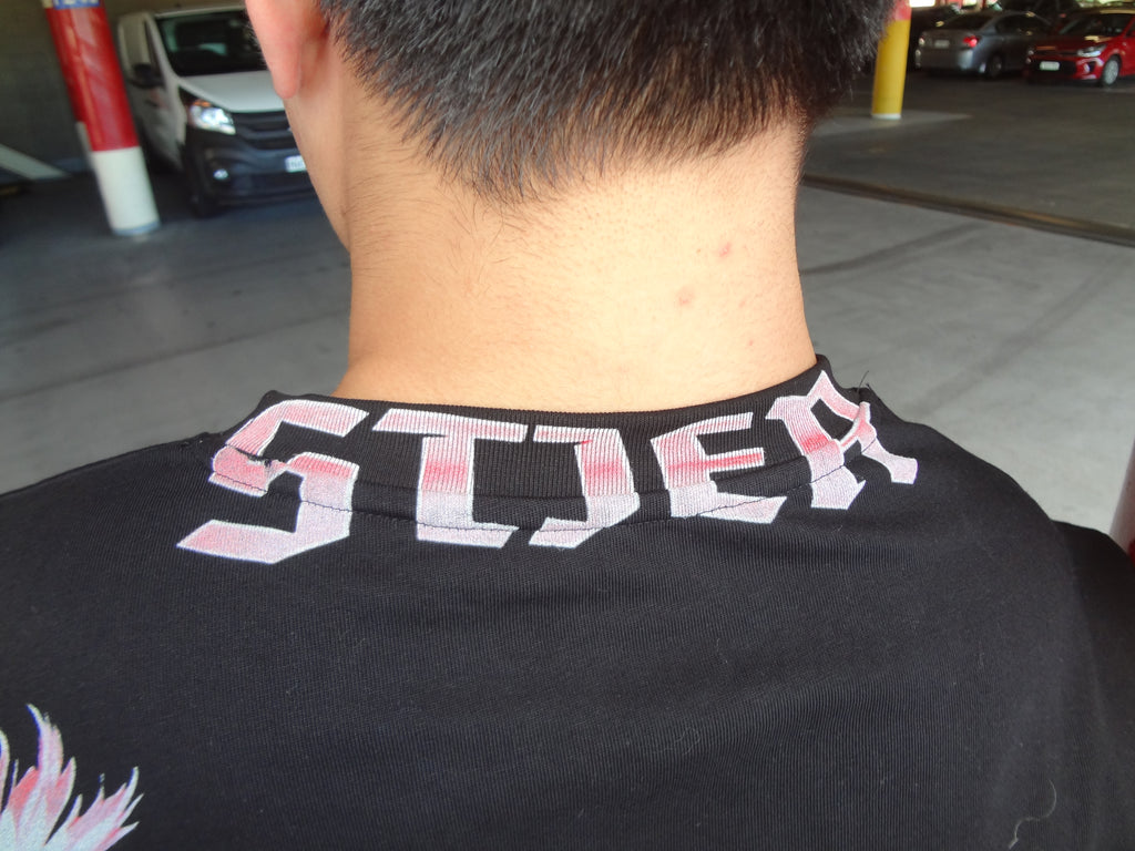 Pink and black noir tee