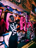 Pink and black noir tee
