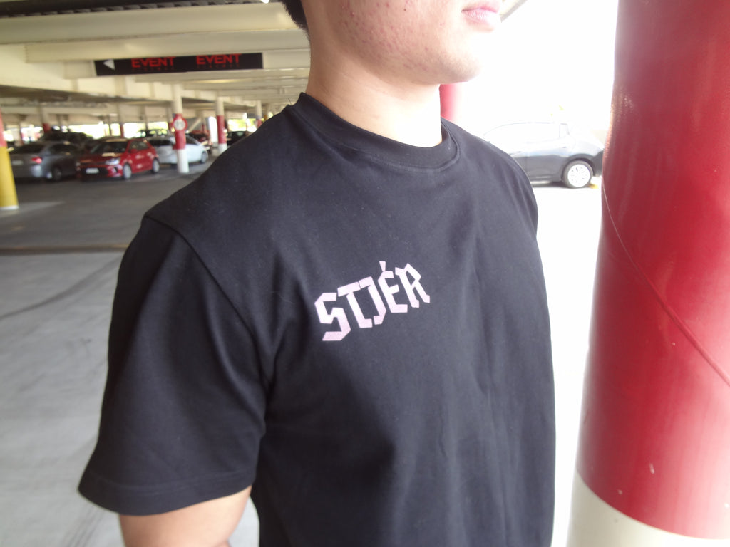 Pink and black noir tee