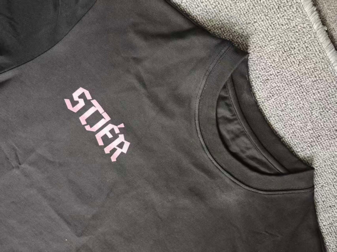Pink and black noir tee