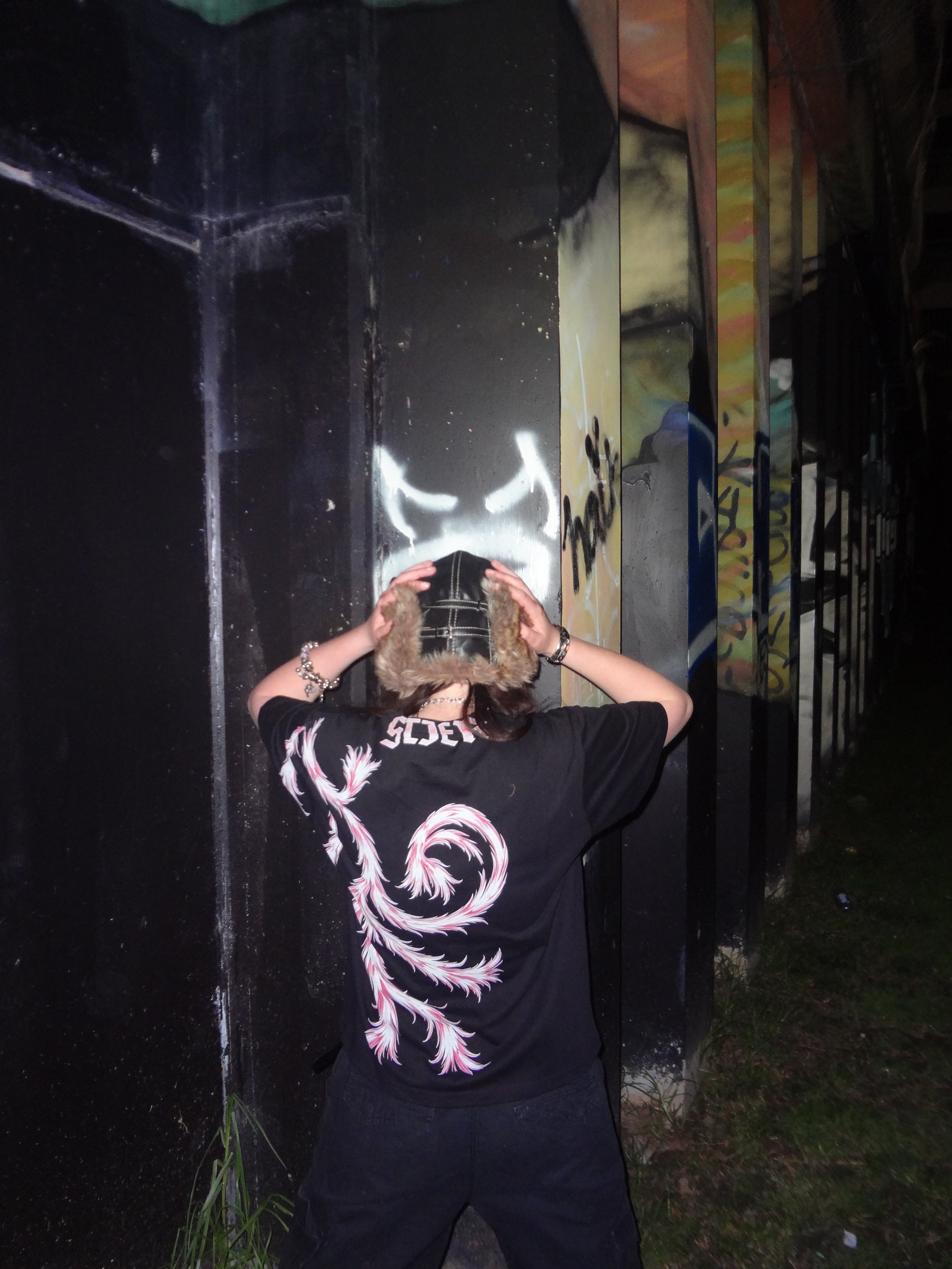 Pink and black noir tee