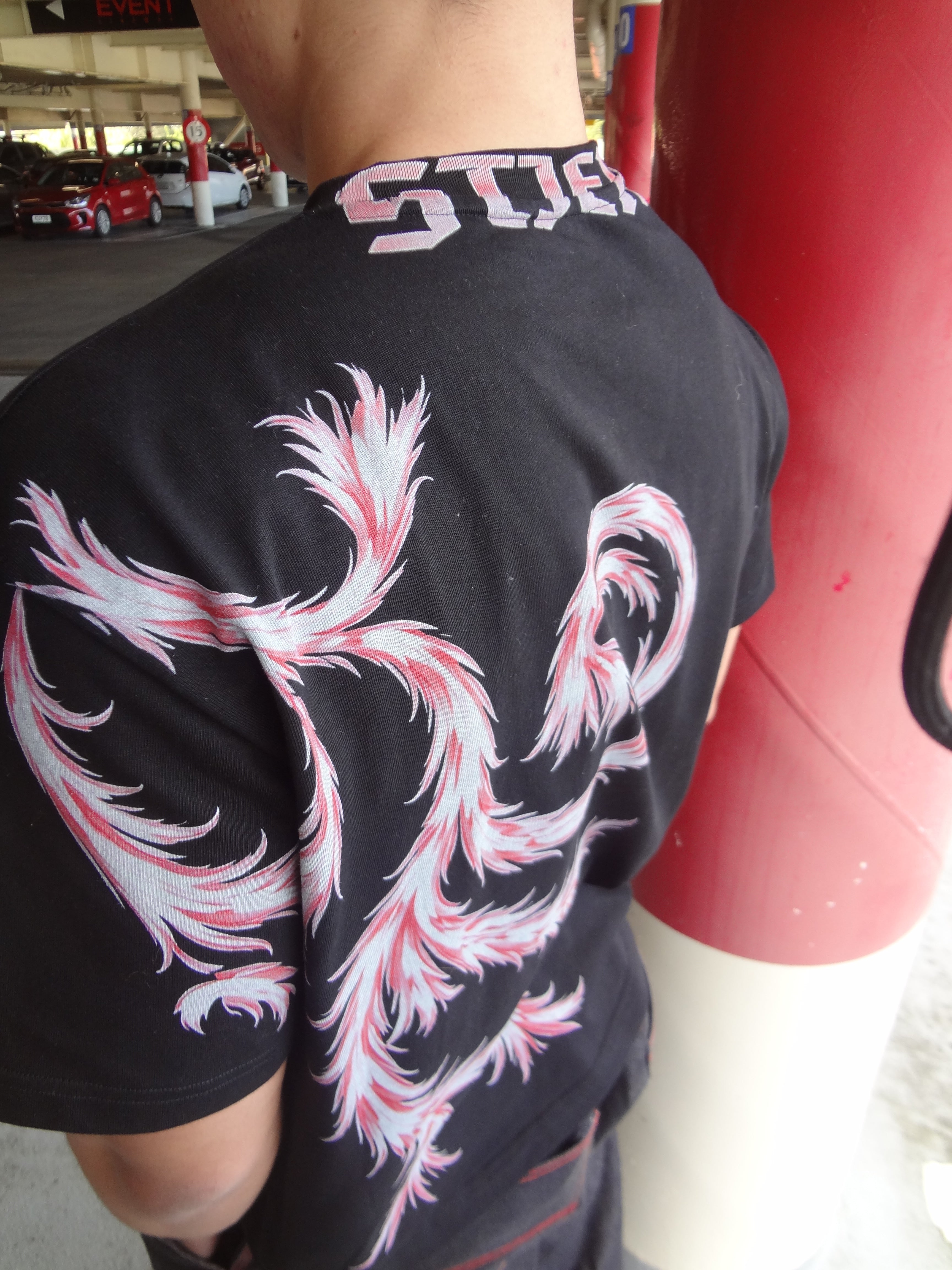 Pink and black noir tee